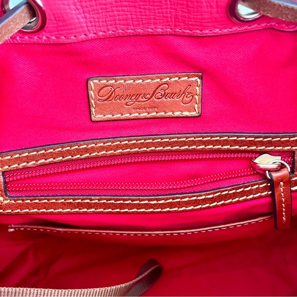 Dooney & Bourke Deep Coral Raspberry Leather Bucket Bag - Picture 9 of 10